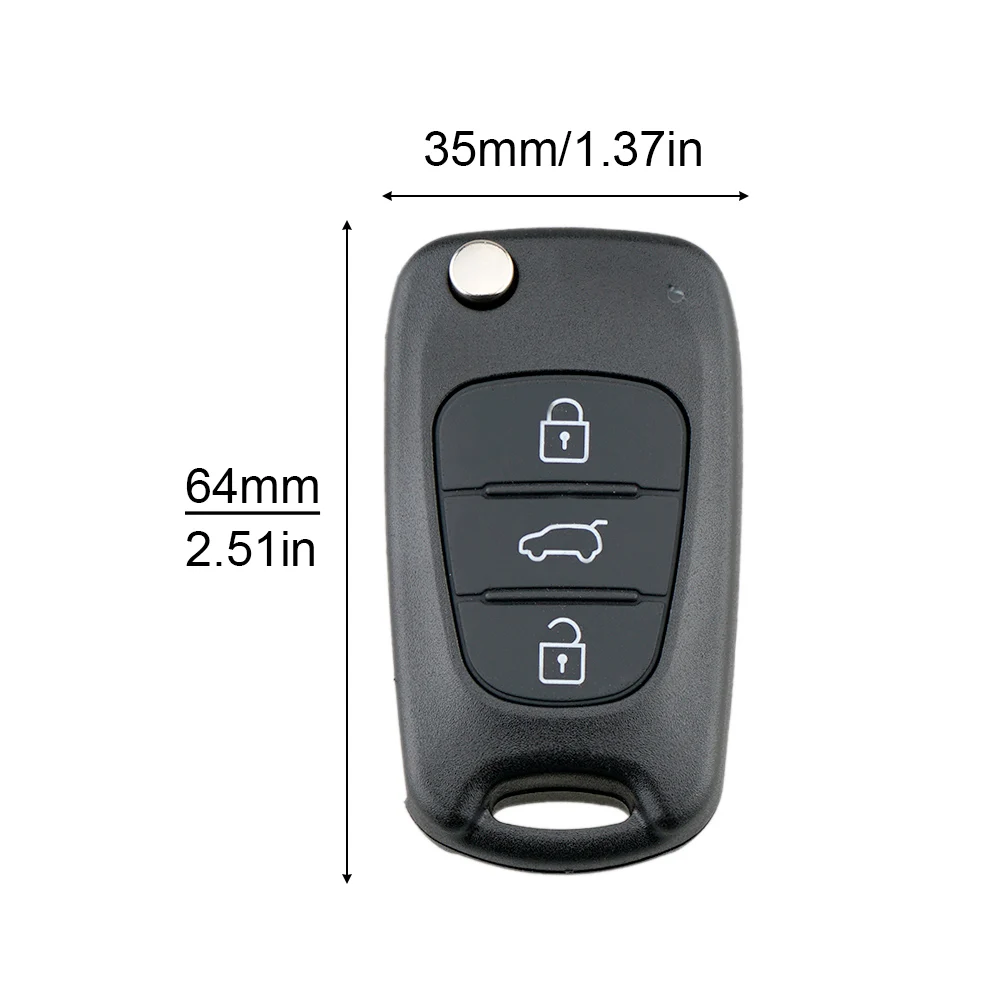 For Hyu ndai Acc ent Sol aris Verma 3 Button Flip Remote Auto Car Key Shell Blanks