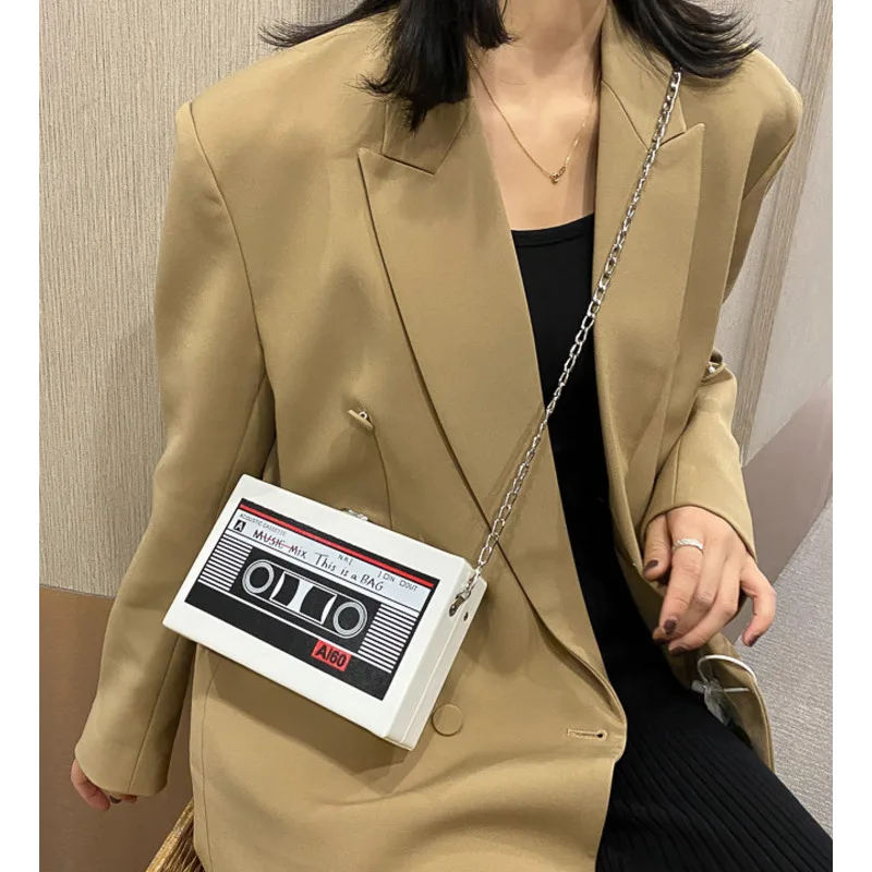 Trendy One Shoulder Bag Radio Box Chain Crossbody Handbags For Women Casual High-Quality Versatile Luxury Female Messenger Y2k