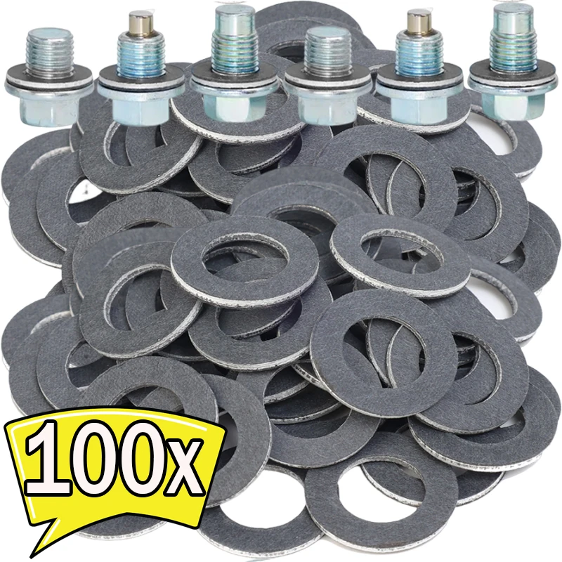 Screw Gasket Oil Drain Sump Plug Washers Hole for Toyota OE90430-12031 12mm Aluminum Accessories Seal Gasket Engine Parts oil drain plug gasket,oil drain plug seal washer,sealing washers,engine gasket set