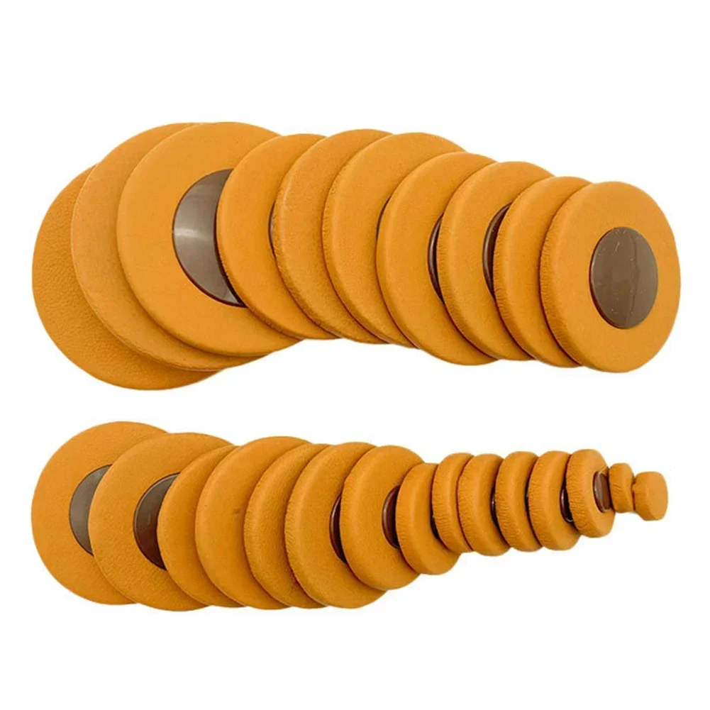 Eb For Tenor Sax Leather Pads 25Pcs 14 Sizes From 8.5mm To 46mm Replacement Accessories Brown Saxophone Sound Hole Pad Accessory saxophone accessories saxophone pads
