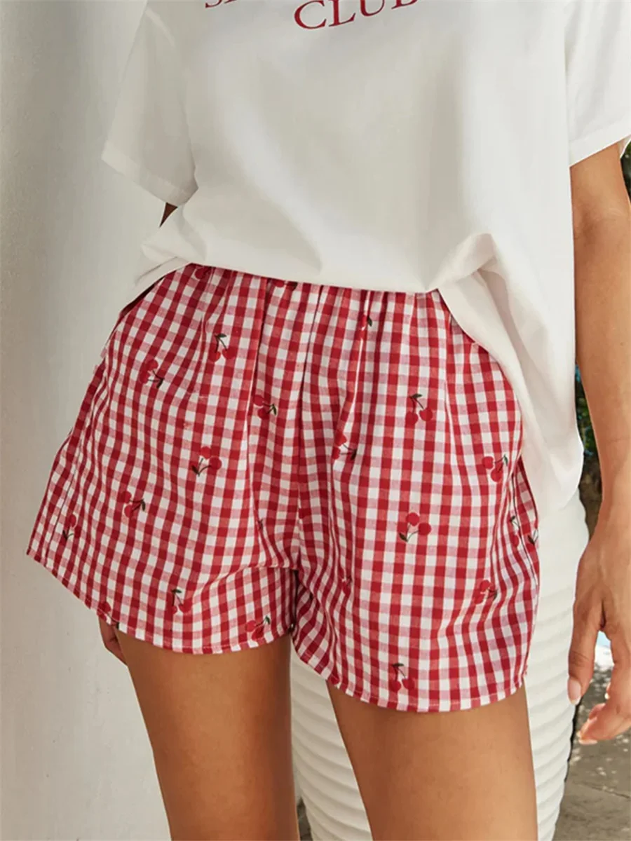 Women s Lightweight Floral Print Drawstring Lounge Shorts with Pockets for Summer Casual Wear