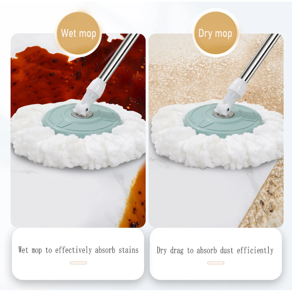 Spin Mop with Bucket Hand Free Squeeze Mop Automatic Separation Flat Mops  Floor Clean with Washable Microfiber Pads Bucket Set - AliExpress