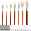 7pcs Premium Hog Bristle Filbert Paint Brushes Set, 100% Natural Chungking Hog Bristle, Professional Long Handled Artist Brushes 2