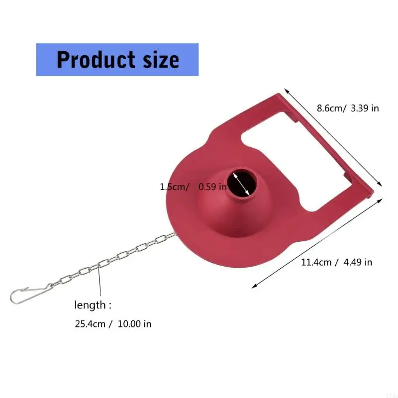 77JA 2Pcs Toilet Flapper Replacement Water Saving Toilet Flapper with Stainless Chain