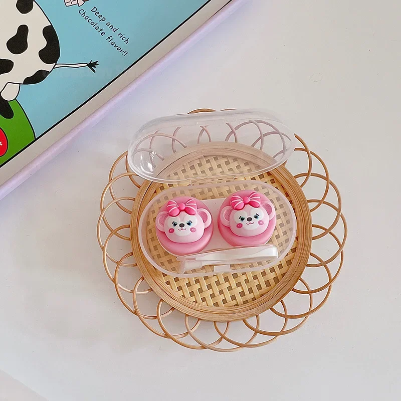 Disney StellaLou Duffy Contact Lens Case Cartoon Cute Fashion Exquisite Girls Students Make Up Beauty Pupil Travel Carrying Kit
