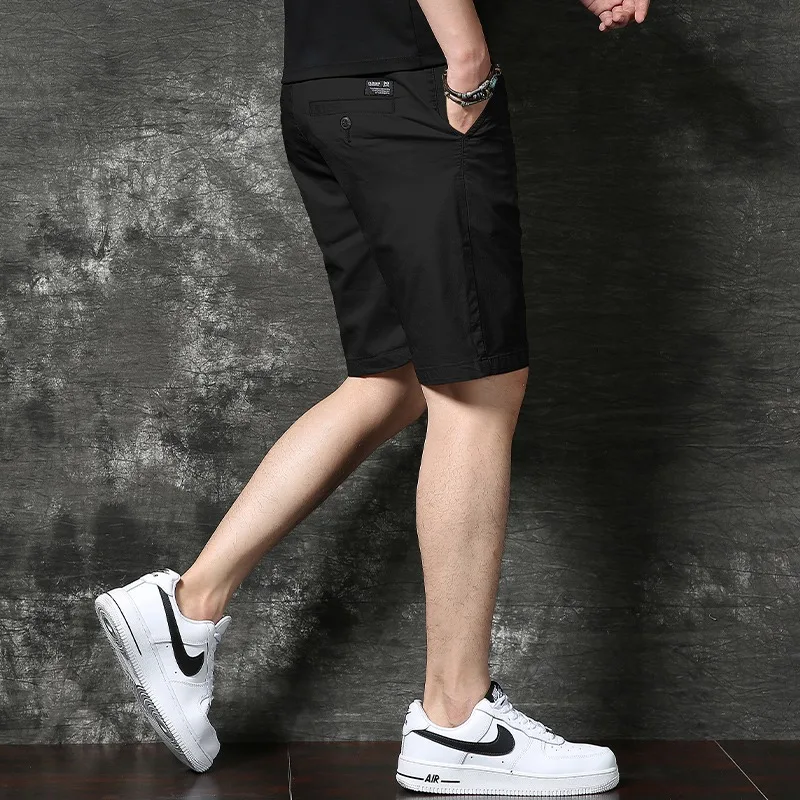 Summer Shorts Men Fashion Korean Style Red Cotton Straight Casual Outdoor Sport Lightweight Short Pants