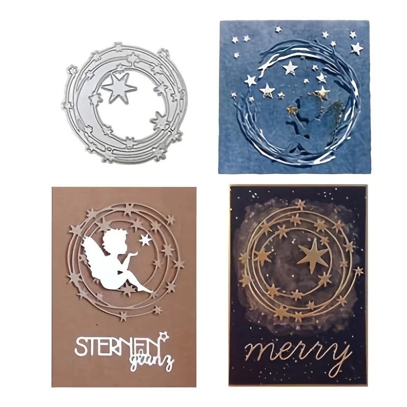 

Round Star Cutting Dies Embossing Scrapbooking Cutter Paper Greeting Cards Metal Stamp Stencils for Decoration