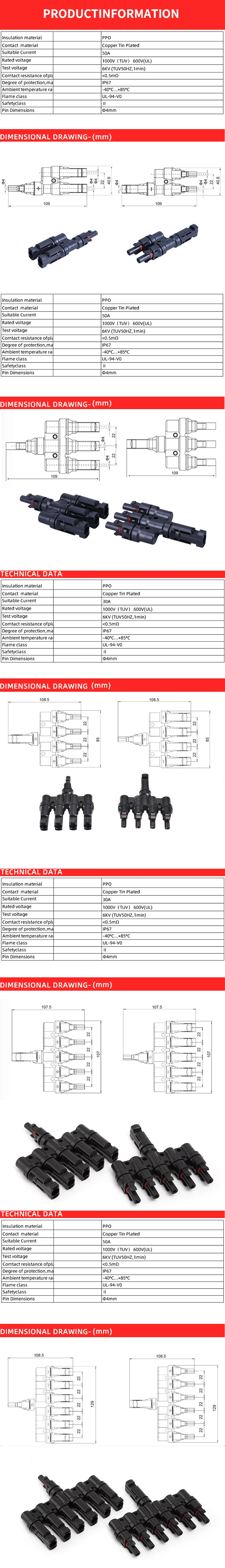 Cable Connectors, Y Branch, T Branch, 1