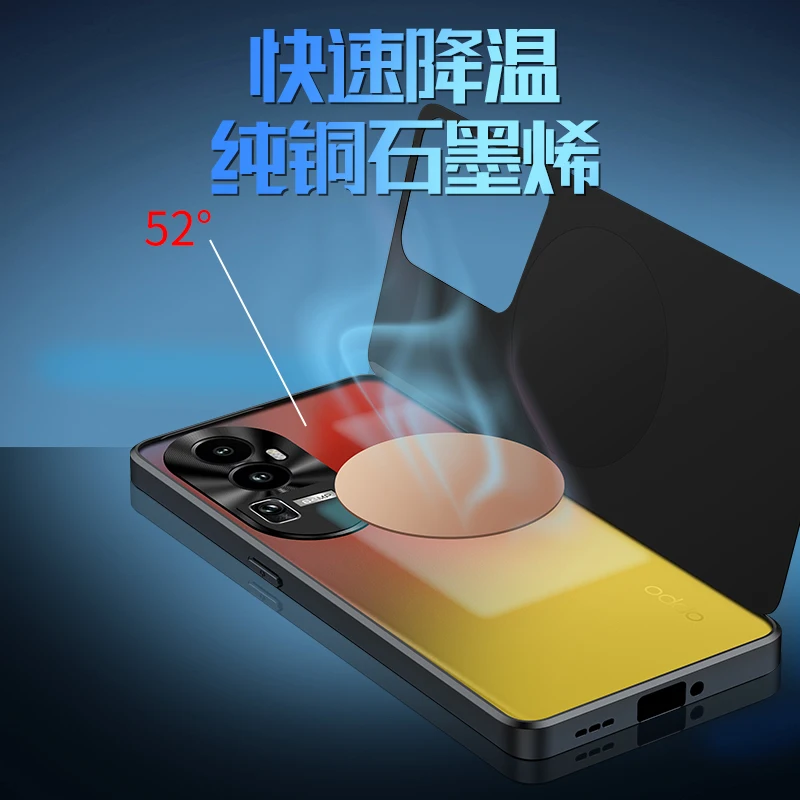 Aluminum Alloy Heat Dissipation Case for OPPO Reno 10 Pro Plus Cases Graphene Cooling Red Copper Metal Cover Funda Reno 10 Pro+