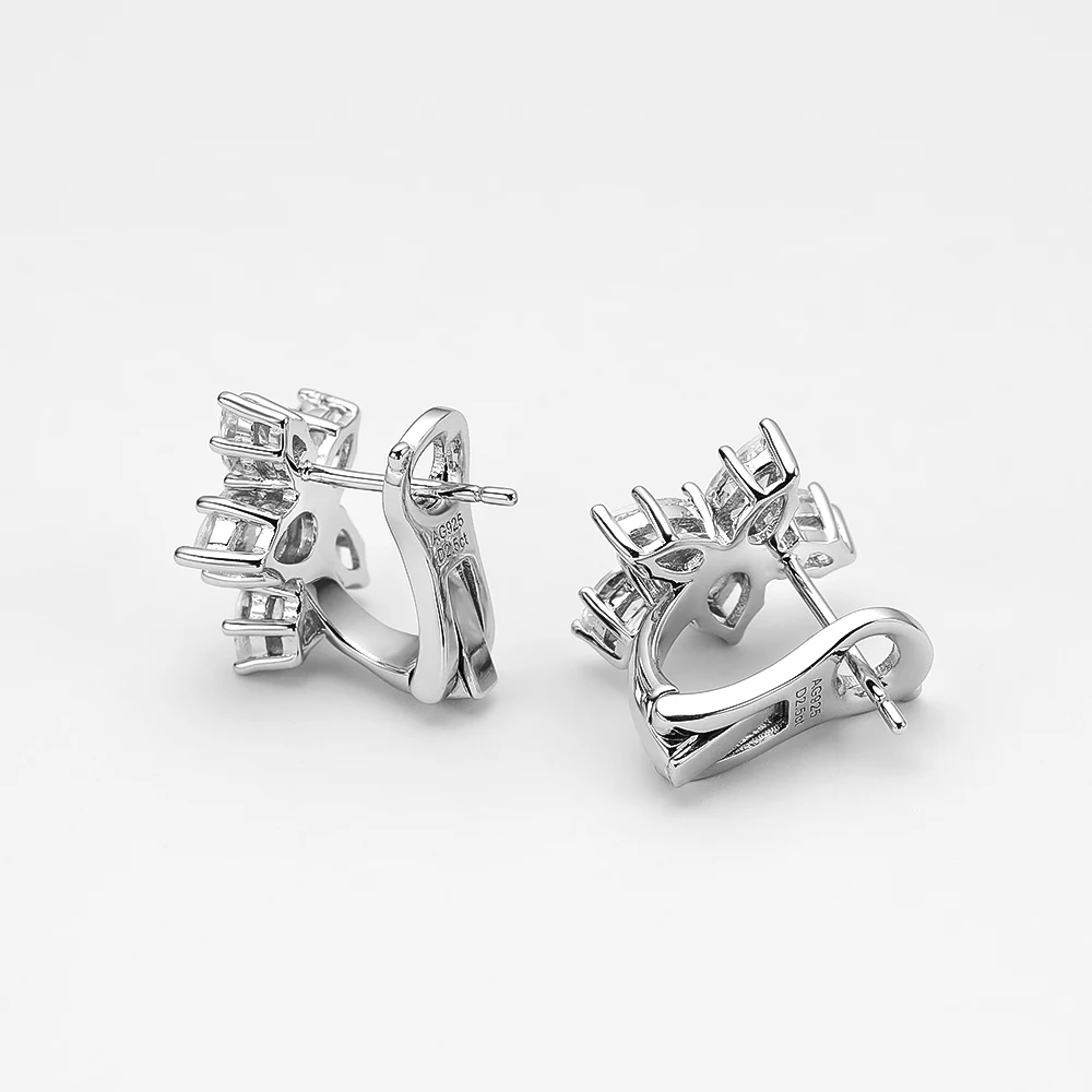 Stud Earrings OEVAS 925 Sterling Silver Sparkling High Carbon Diamond Earrings For Women Wedding Engagement Party Fine Jewelry
