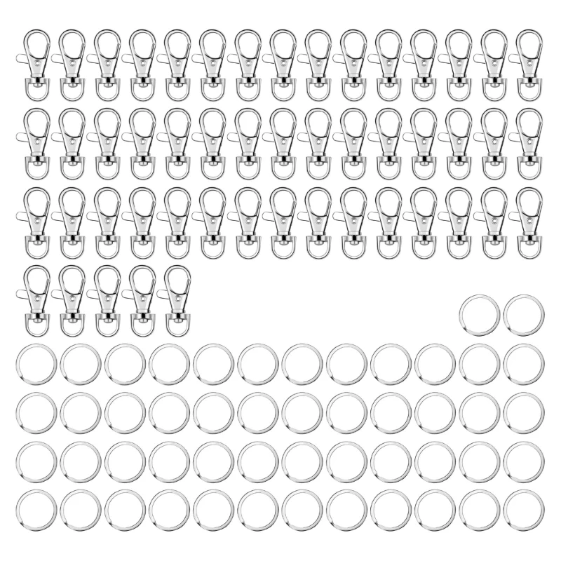 

Pack of 100 Carabiner Hooks Small Key Hook Clips Versatile for 3D Printing Models and Key Organization Multiple Drop Shipping