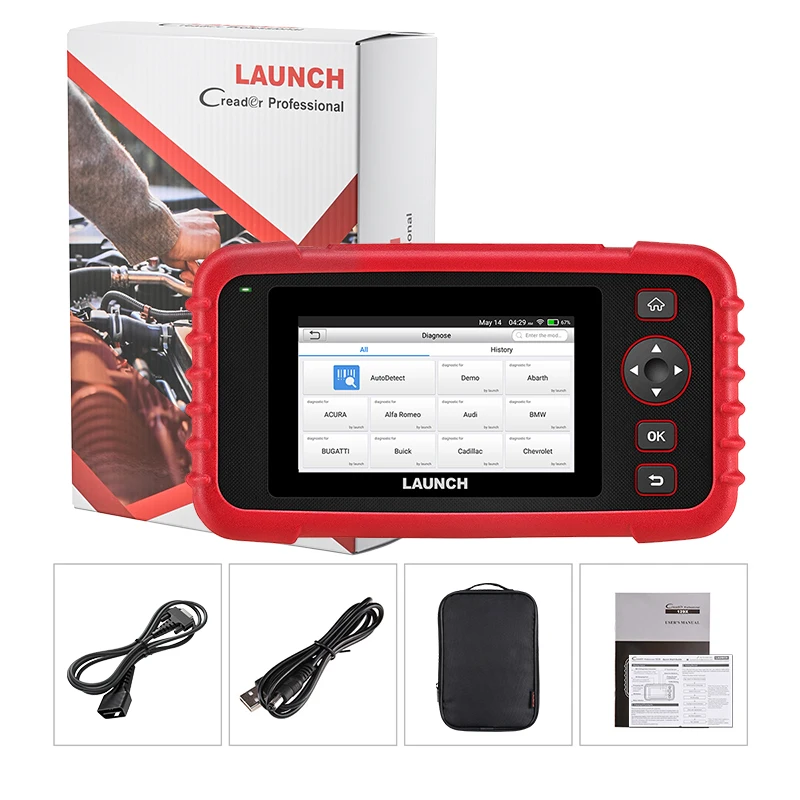 LAUNCH OBD2 Scanner CRP129X Scan Tool 8 Reset  Oil/EPB/TPMS/SAS/DPF/BMS/Throttle Reset,Injector Coding Diagnostic Tool ABS  SRS Engine Transmission Car