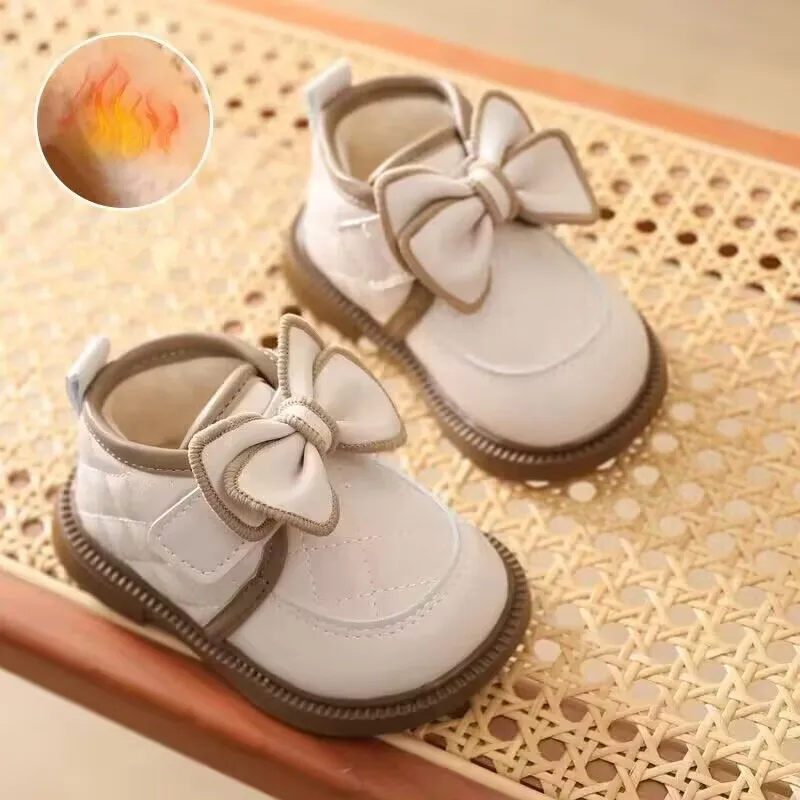 Baby girl cotton shoes princess boots baby autumn and winter cotton shoes 0-1-2 years old 3 soft sole toddler shoes 1