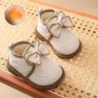 Baby girl cotton shoes princess boots baby autumn and winter cotton shoes 0-1-2 years old 3 soft sole toddler shoes 1