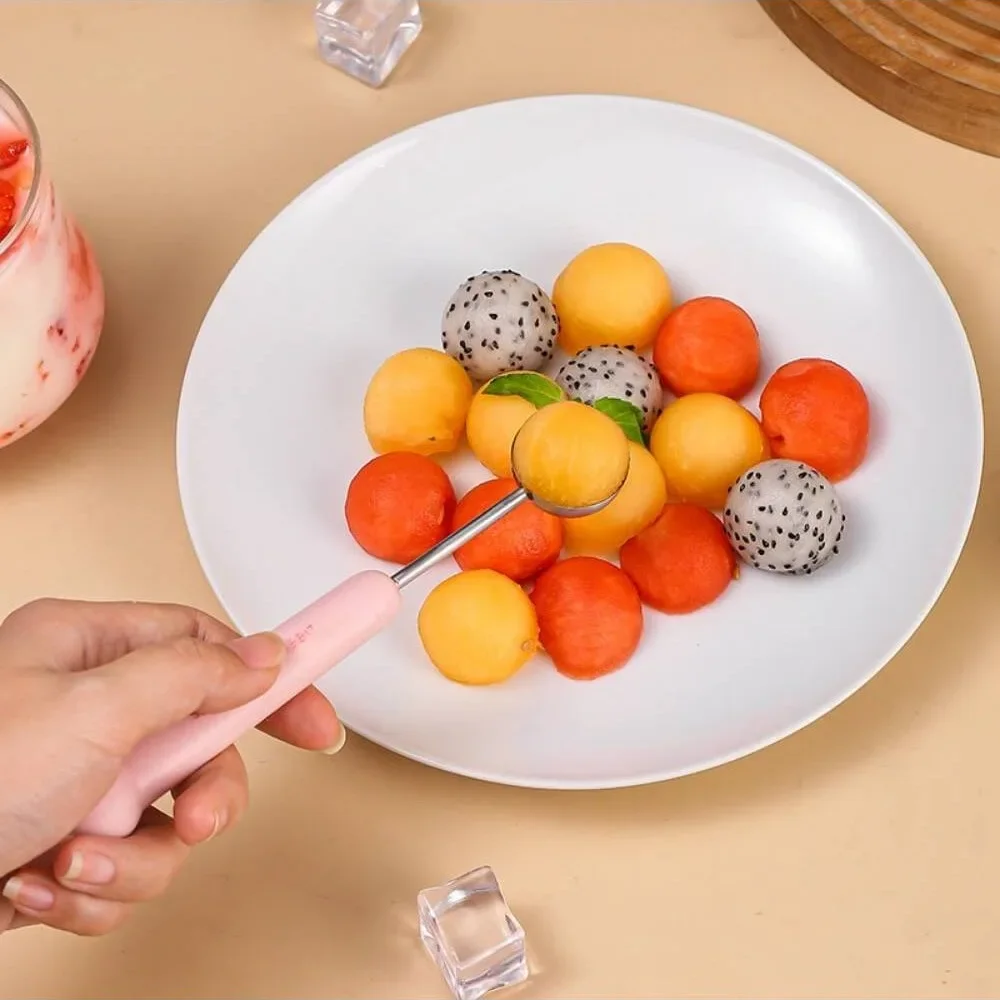 2PCS/set Multifunction Fruit Carving Knife Watermelon Ice Cream Dig Ball Scoop Fruit Carving Knife Cutter Scoop Gadgets