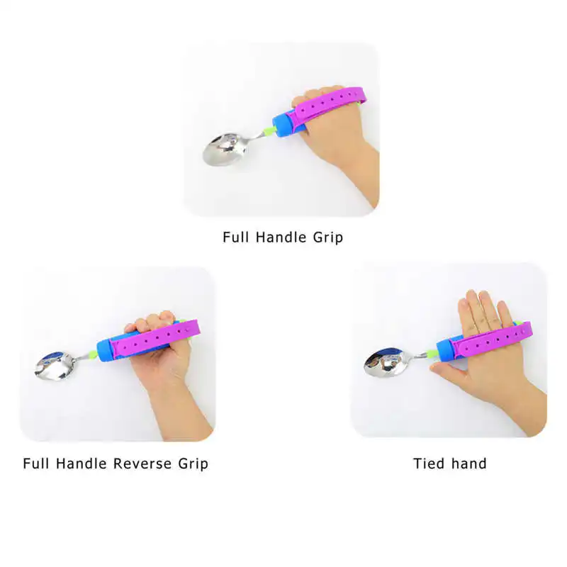Stainless Steel Adaptive Utensil Rotatable Adjustable Weighted Parkinsons Utensil Eating Aid Fork/Spoon Tableware for Elderly 6