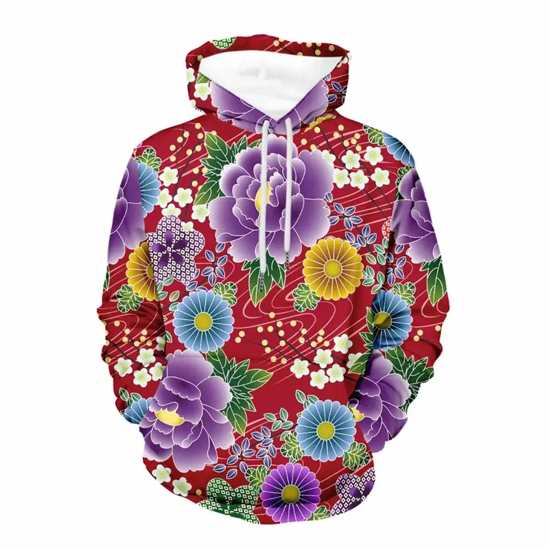 

Толстовка мужская с цветочным принтом, свитшот с 3D-принтом, уличный пуловер с длинным рукавом в стиле Харадзюку, топ, одежда для мужчин и женщин