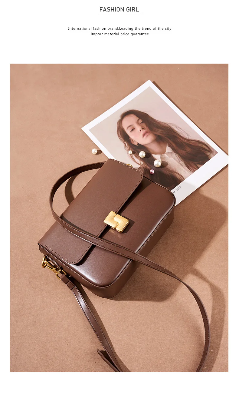 Genuine Leather Square Bag Women Crossbody Bag Women's