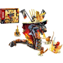 

Ninja Fire Fang Spinjitzu Building Blocks Compatible 70674 Ninjagoed snake Kit Bricks Classic Movie Model Kids Toys For gift