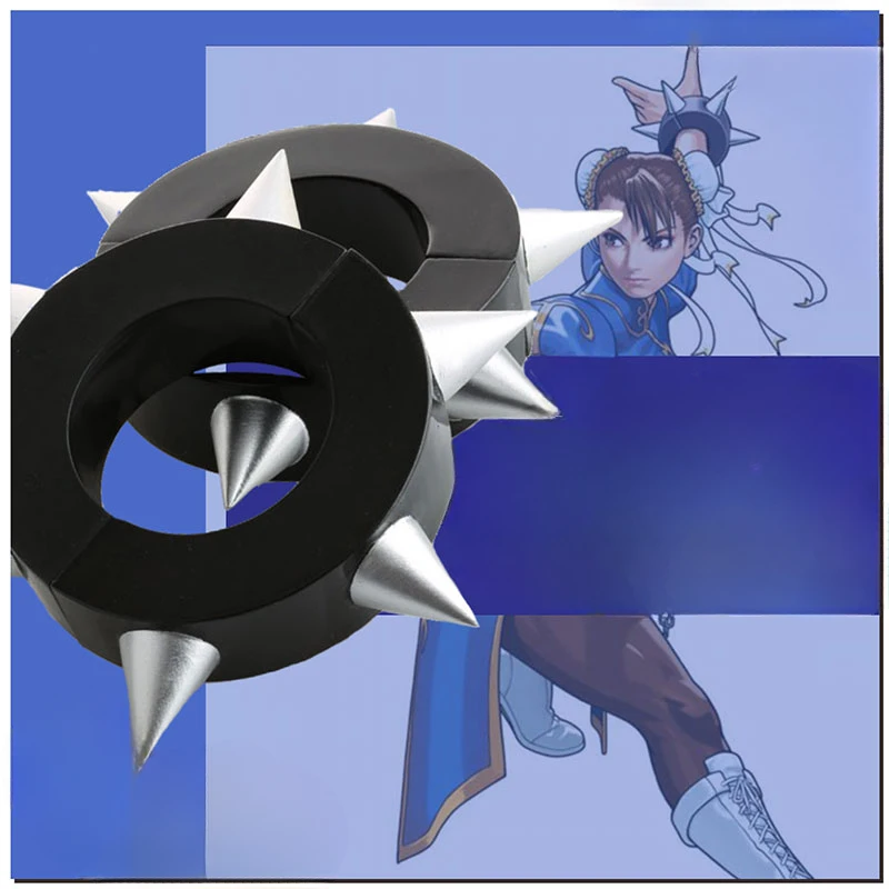 

1 пара браслетов Chun Li для косплея по мотивам игры улицы, реквизит для костюма, браслет для Хэллоуина, аксессуары для ролевых игр, ремешок на запястье