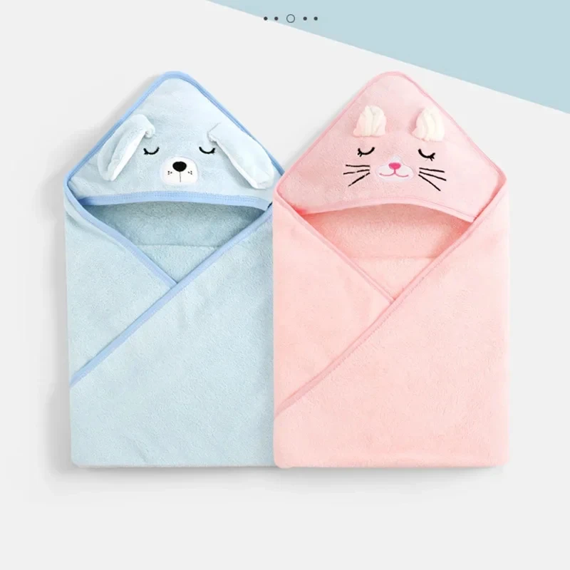 Asciugamano da Bagno per Neonati 80X80CM, Asciugamano con Cappuccio a Forma di Animale, Coperta per Bambini, Accessori da Bagno - immagine 4