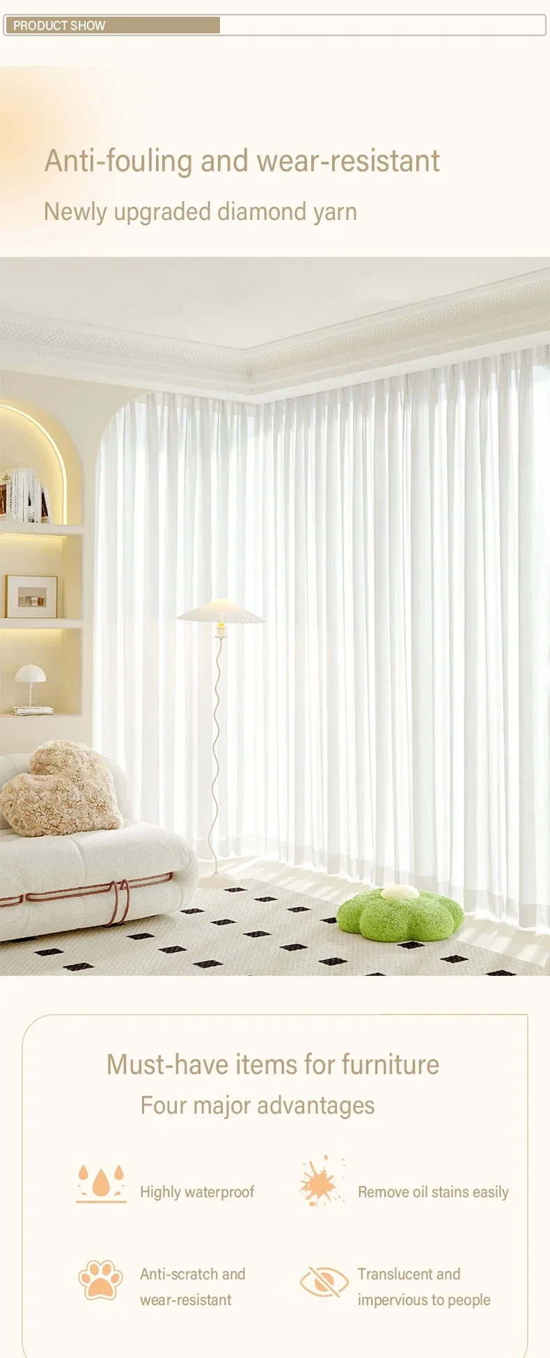 Luxury White Tulle Curtains - High-Quality Sheer Drapes for Living Room and Bedroom Decor