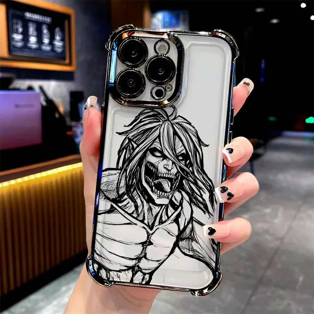 Stylish Attack On Titan Inspired Phone Case with Metallic Finish