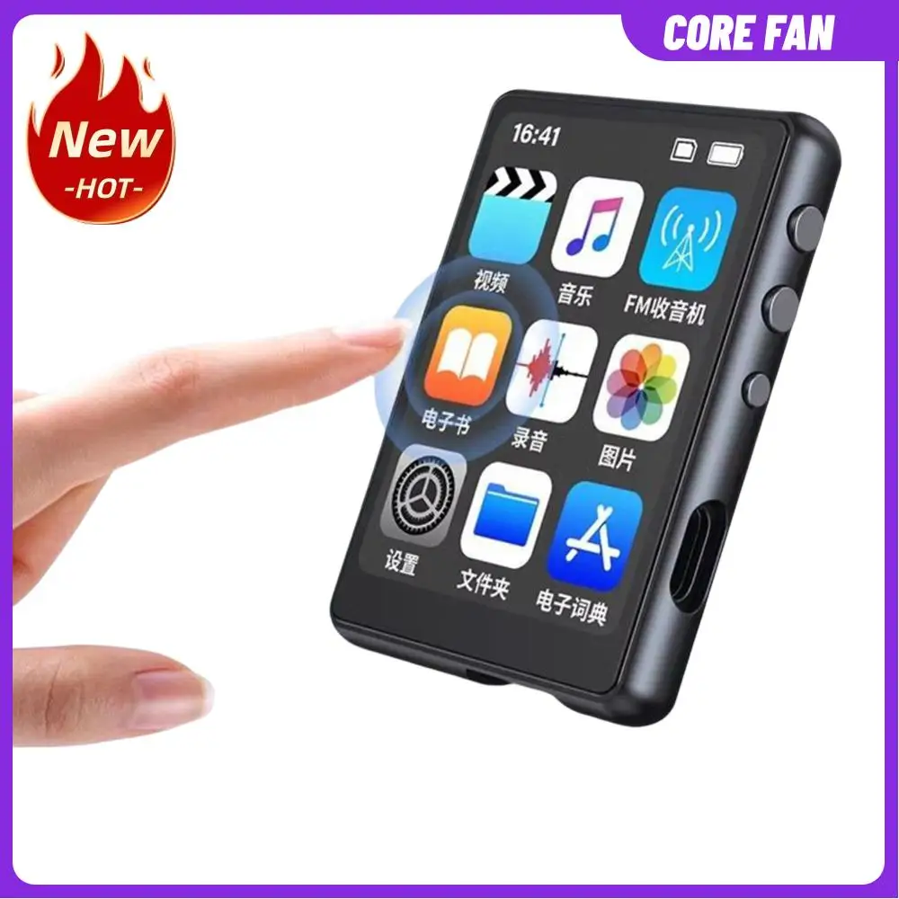 MP3 MP4 Player Portable MP3 Player Full Touch Screen Bluetooth-Compatible Voice Recorder with Speaker FM/E-book/Recorder