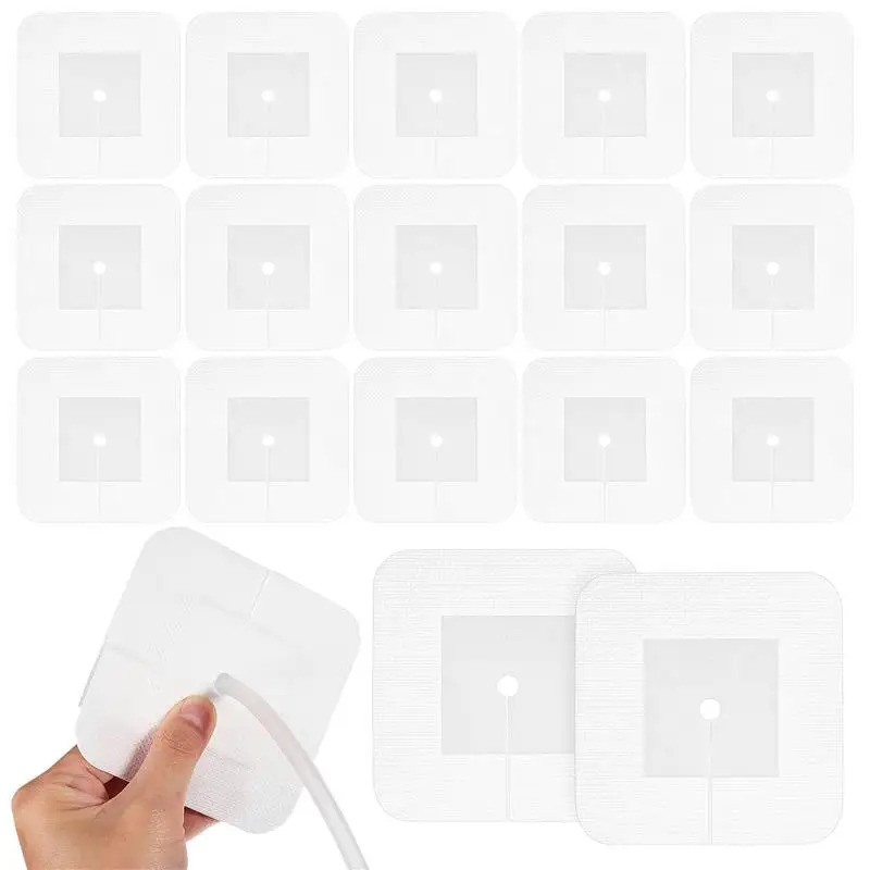 25pcs Sterile Dressing Adhesive Bandages Wound Cover Split Drain Catheter Feeding Tube Pad Peritoneal Dialysis Accessories