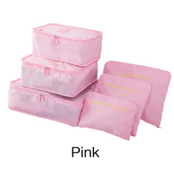 6-Piece Travel Storage Bag Set (Pink)