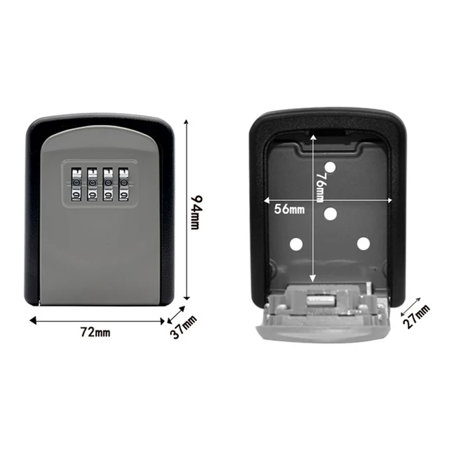 Key Lock Box Wall Mounted Zinc Alloy Key Safe Box Weatherproof 4 Digit Combination Key Storage Security Lock Box Indoor Outdoor 2