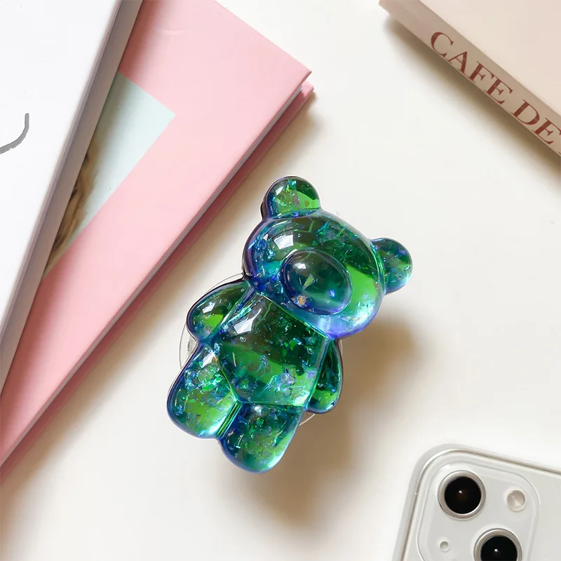 Charming 3D Glitter Bear Phone Stand & Grip Tok Bracket