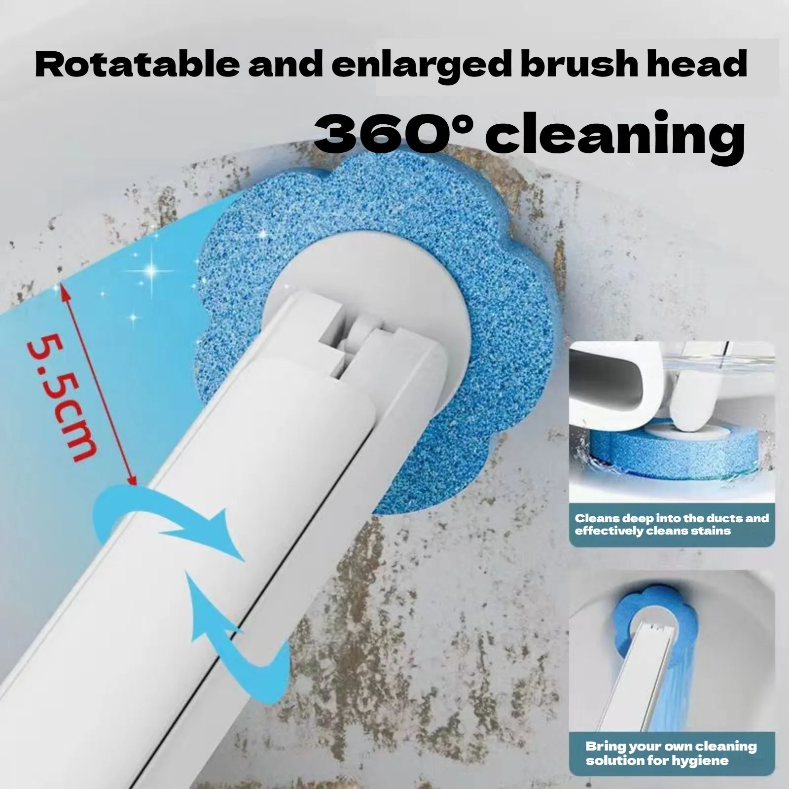 18/36Pcs Toilet Brush With Disposable Replacement Head Kits Upgrade Long Handle Bathroom Cleaning Brush For Home Wc Accessories