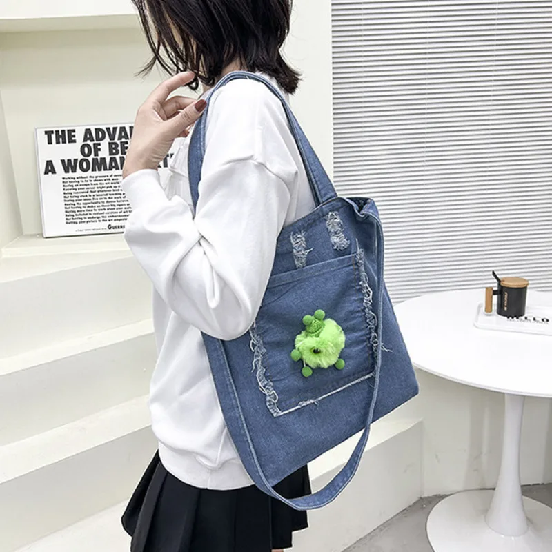 Women's Tote Bag 2024 New Cowboy Cute Commuter Large Capacity Simple Fashion One Shoulder Crossbody Bag