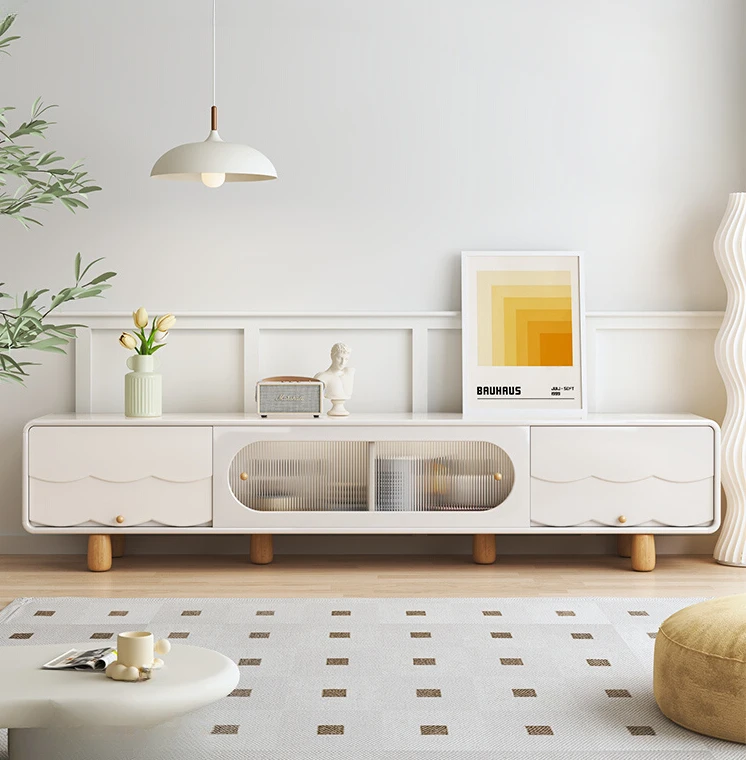 

Cream Style TV Cabinet Living Room Simple Modern New High-End Coffee Table TV Combination