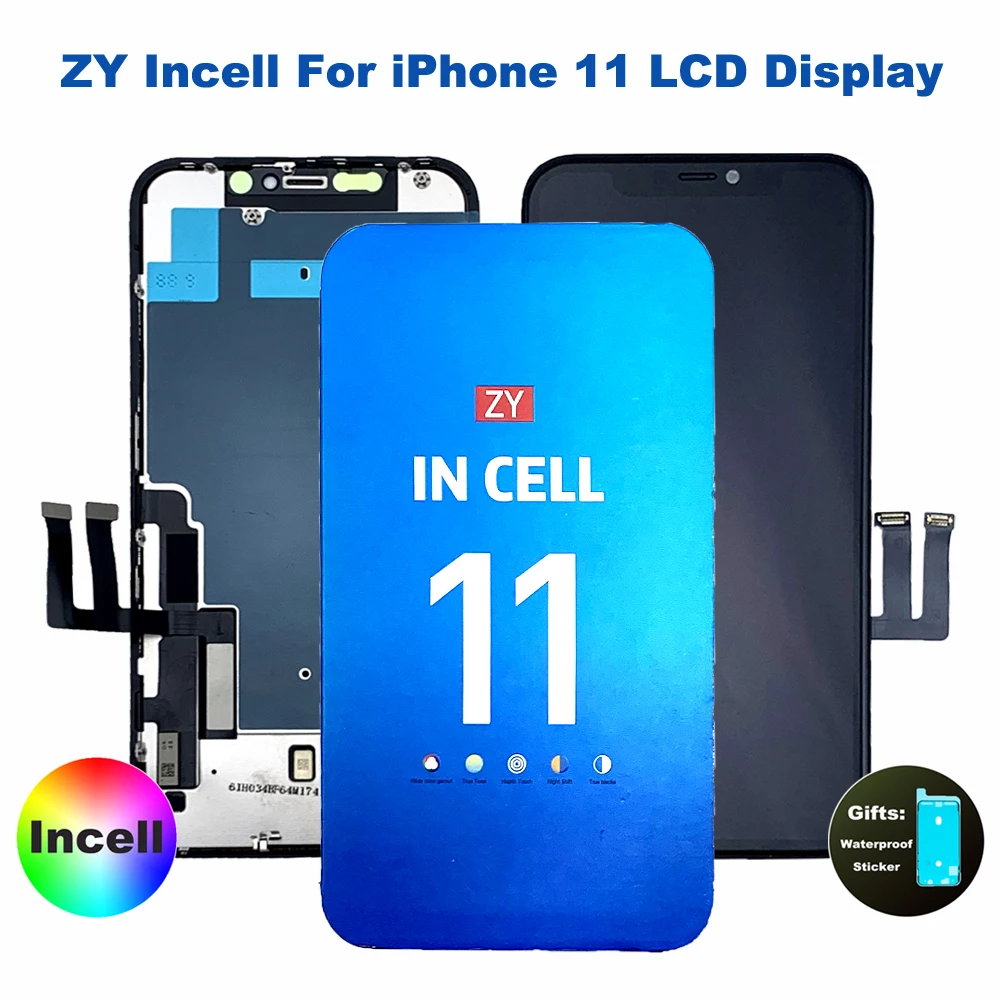 

Incell LCD Screen for iPhone 11, 3D Touch Screen Digitizer Assembly, ZY Display Replacement Parts, 100% New