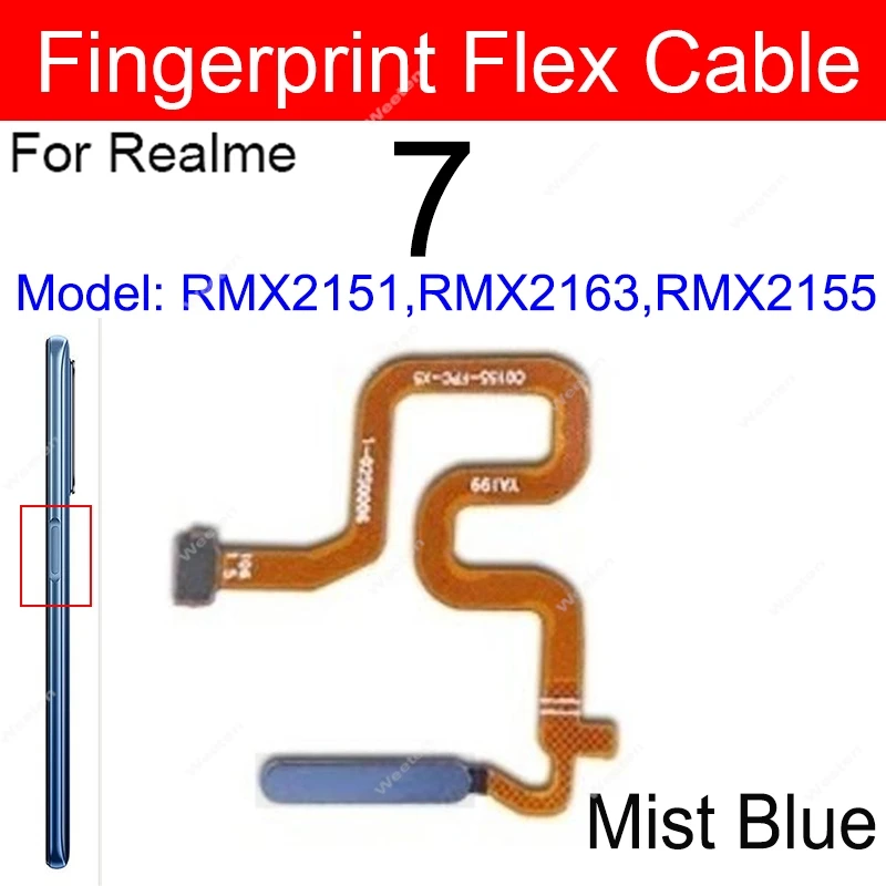 Fingerprint Sensor Flex Cable Power Button Touch Flex Ribbon Replacement