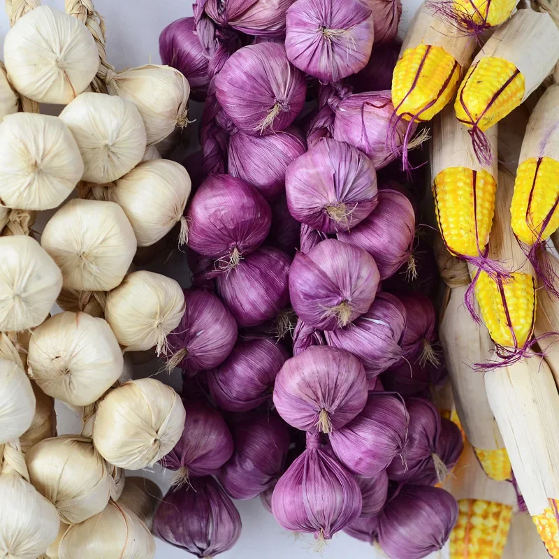 Artificial Fake Decorative Fruit Vegetables Onion Garlic Lifelike Foam Dish Corn Red Pepper Kitchen Decoration For Chinese Style vegetable ornaments