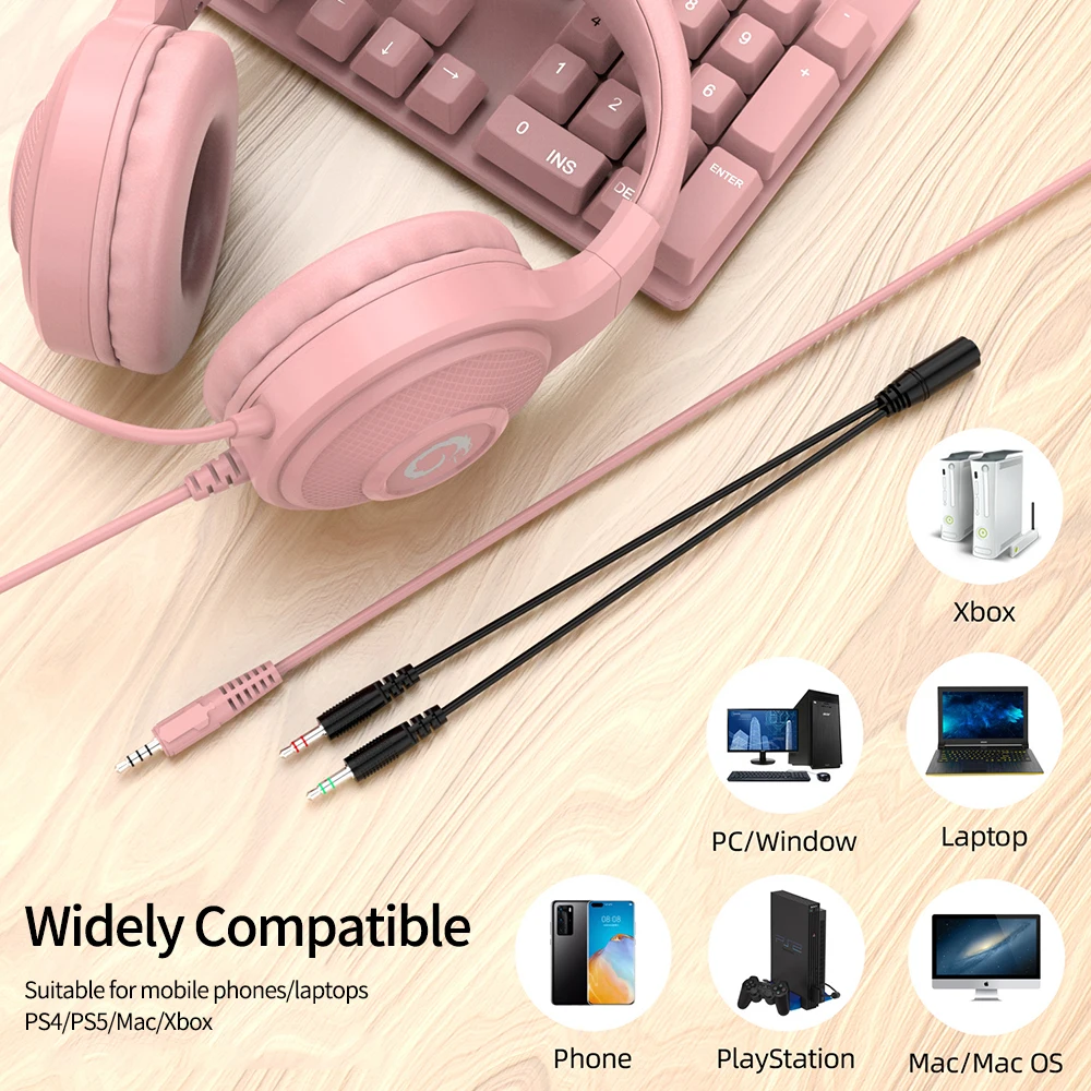 3.5MM Gaming Headphones Wired with Microphone Headworn Bone Conduction wired Headset For PC Computer Laptop PS4 PS5 Phone