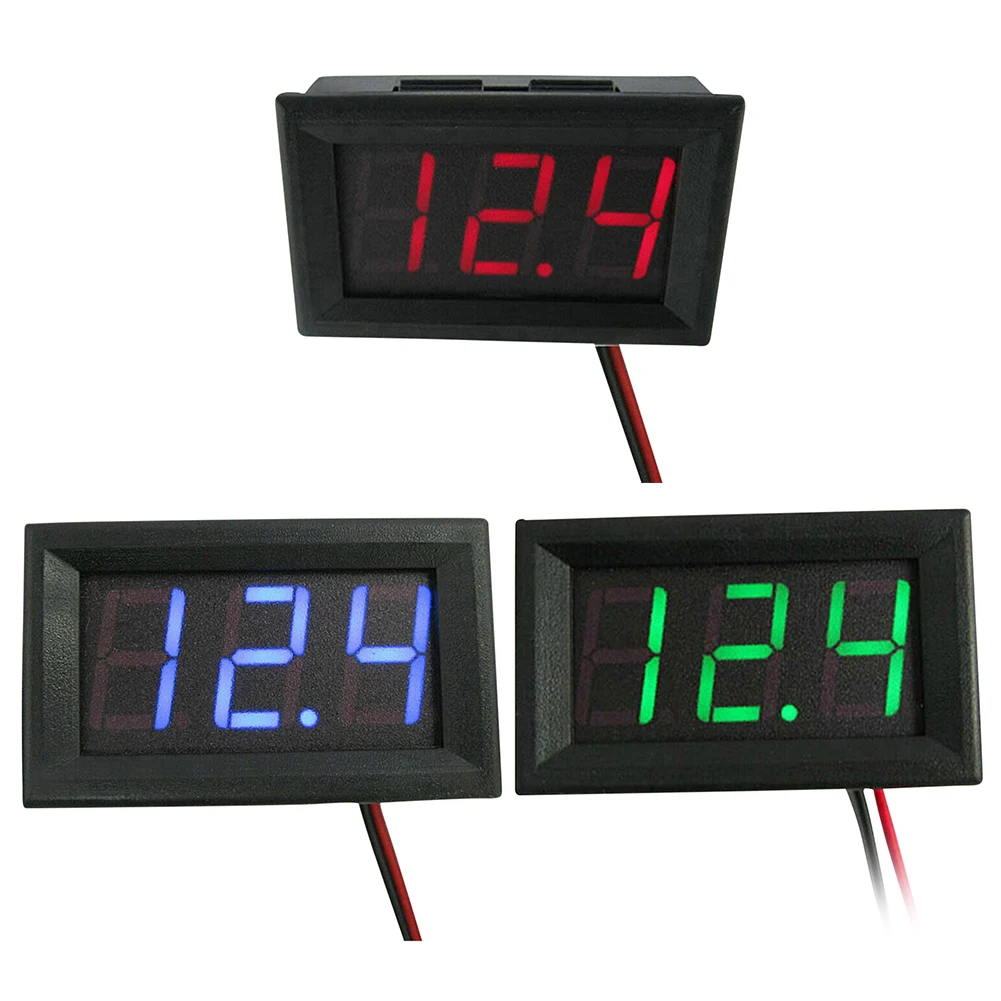 DC4.5V-30V voltmetro digale Display a LED misuratore di tensione da 0.56 pollici misuratore di tensione a 2 fili per auto moto elettromobile 6V 12V  44