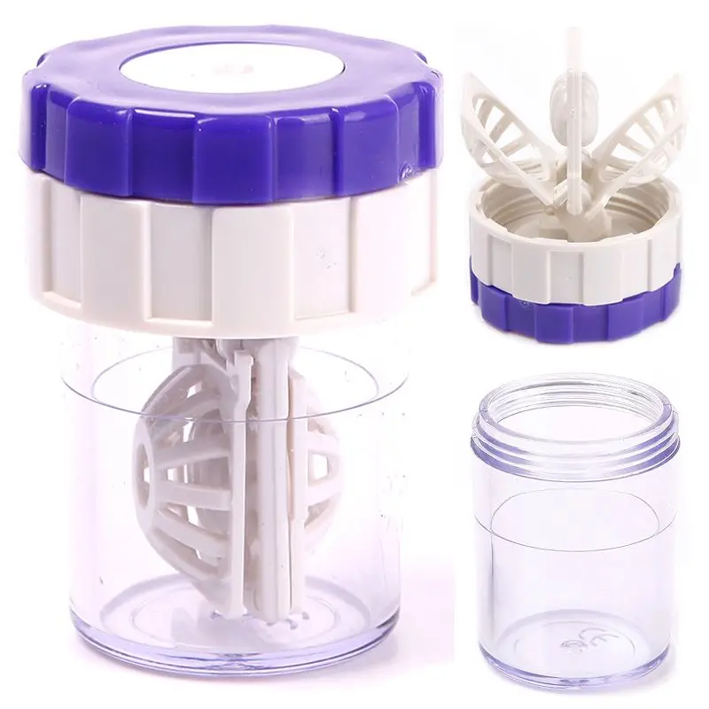 Contact Lenses Cleaner Device Manually Rotatable Type Portable Contact Lens Beauty Pupil Storage Cleaning Container Tools 1 pcs for contact lenses tools