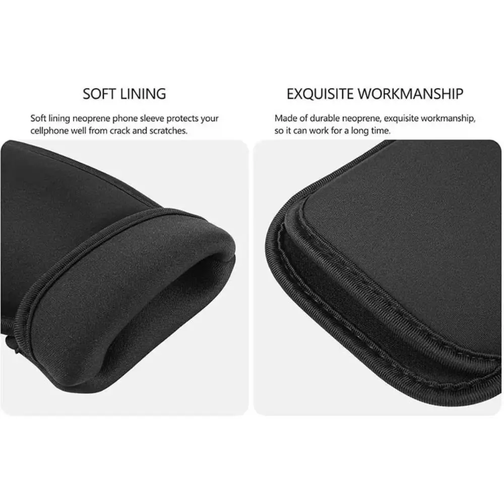 Durable Scratch-Resistant Neoprene Phone Pouch - Black