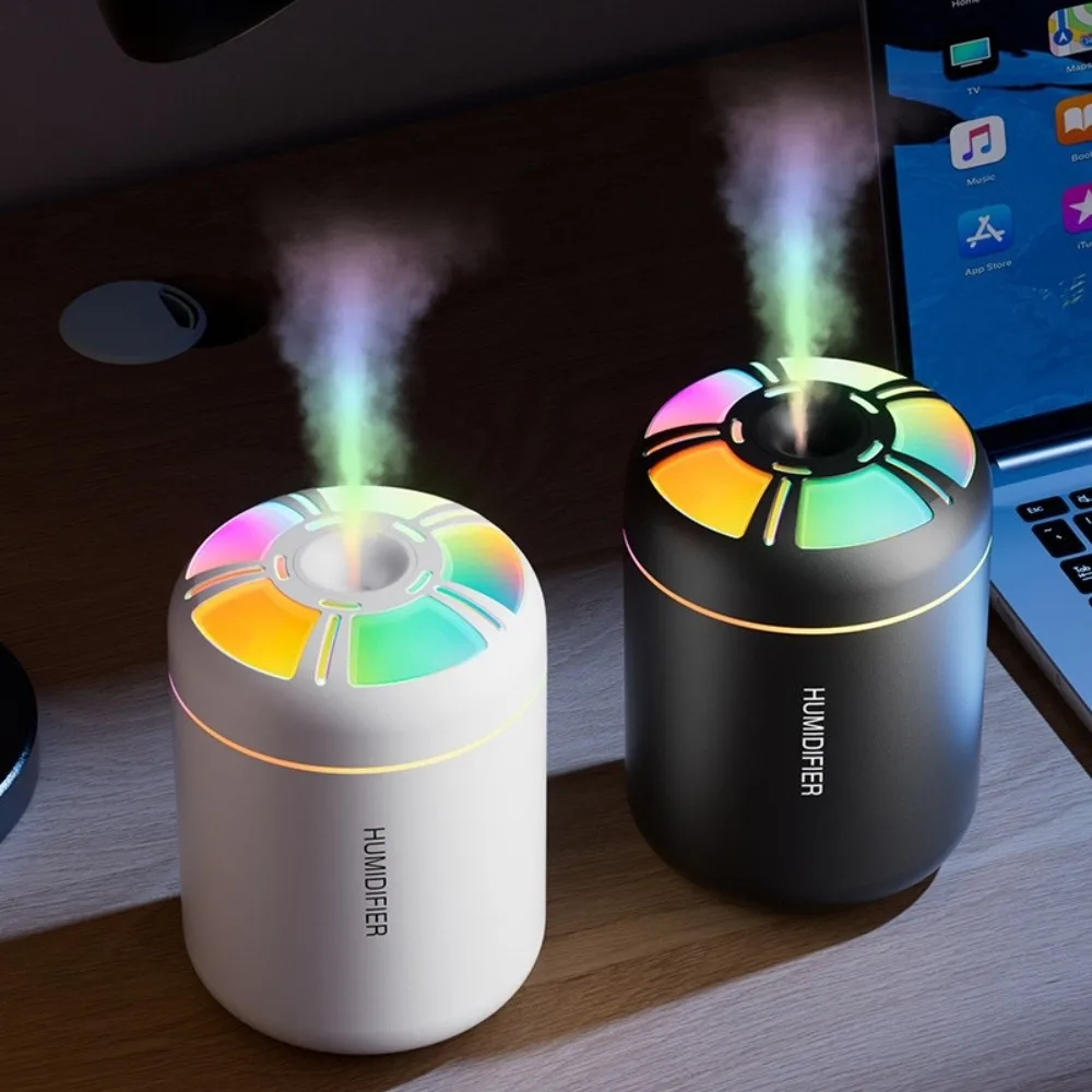 부드러운 180ML 자동차 미니 아로마 디퓨저 USB LED 가습기 무소음 작동 야간 조명 에센셜 오일 정화기 사무실용