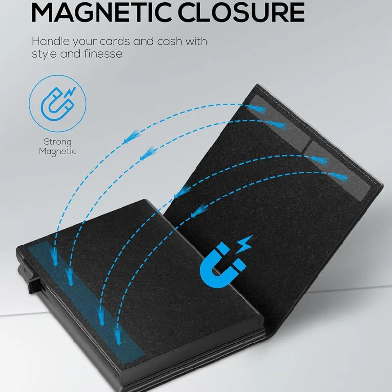 Sleek Anti-Theft RFID Protection Smart Wallet with Aluminum Cardholder