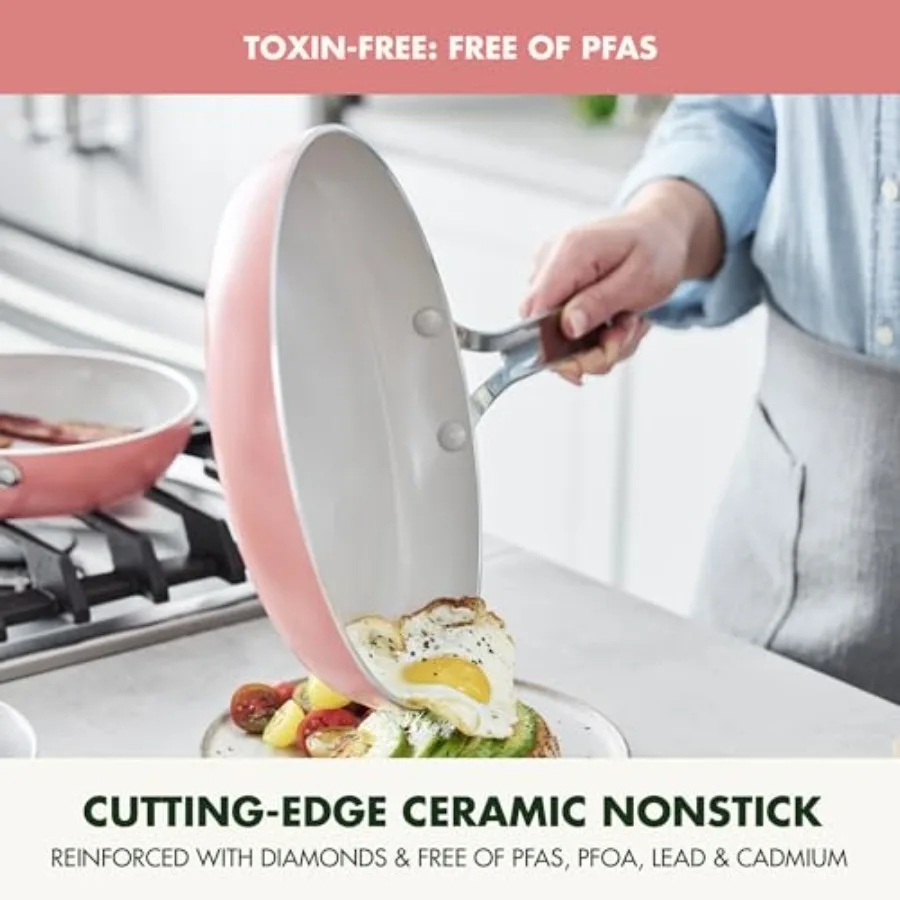 Nova 10‑Piece PFAS‑Free Ceramic Cookware Set – Coral 3