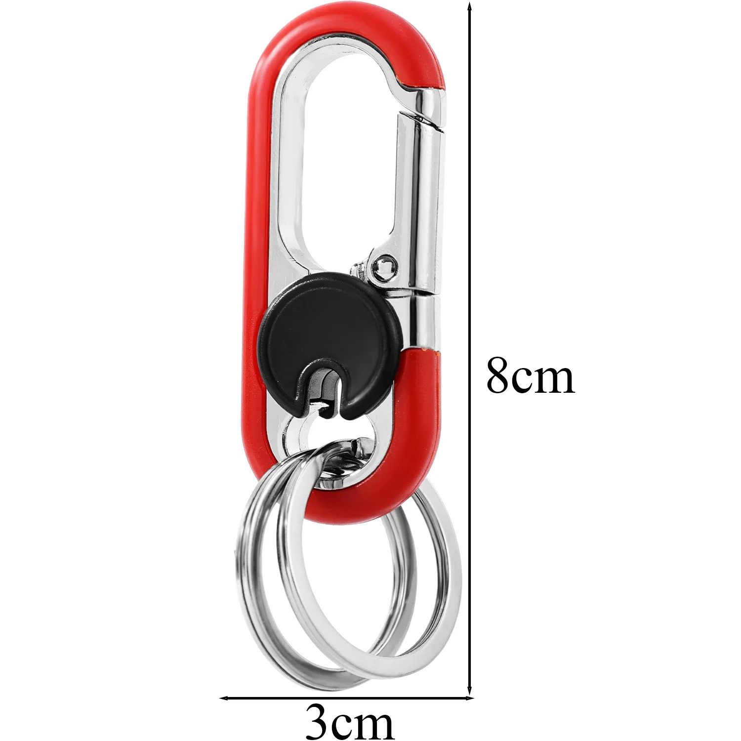 Sleek Double Ring Metal Keychain for Men – Stylish Key Holder & Gift