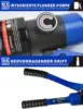 blue 16 Ton Hydraulic Wire Crimper Battery Cable Lug Terminal Crimping Tool WIth Standard US cable Dies Crimps 6 AWG to 600 MCM 4