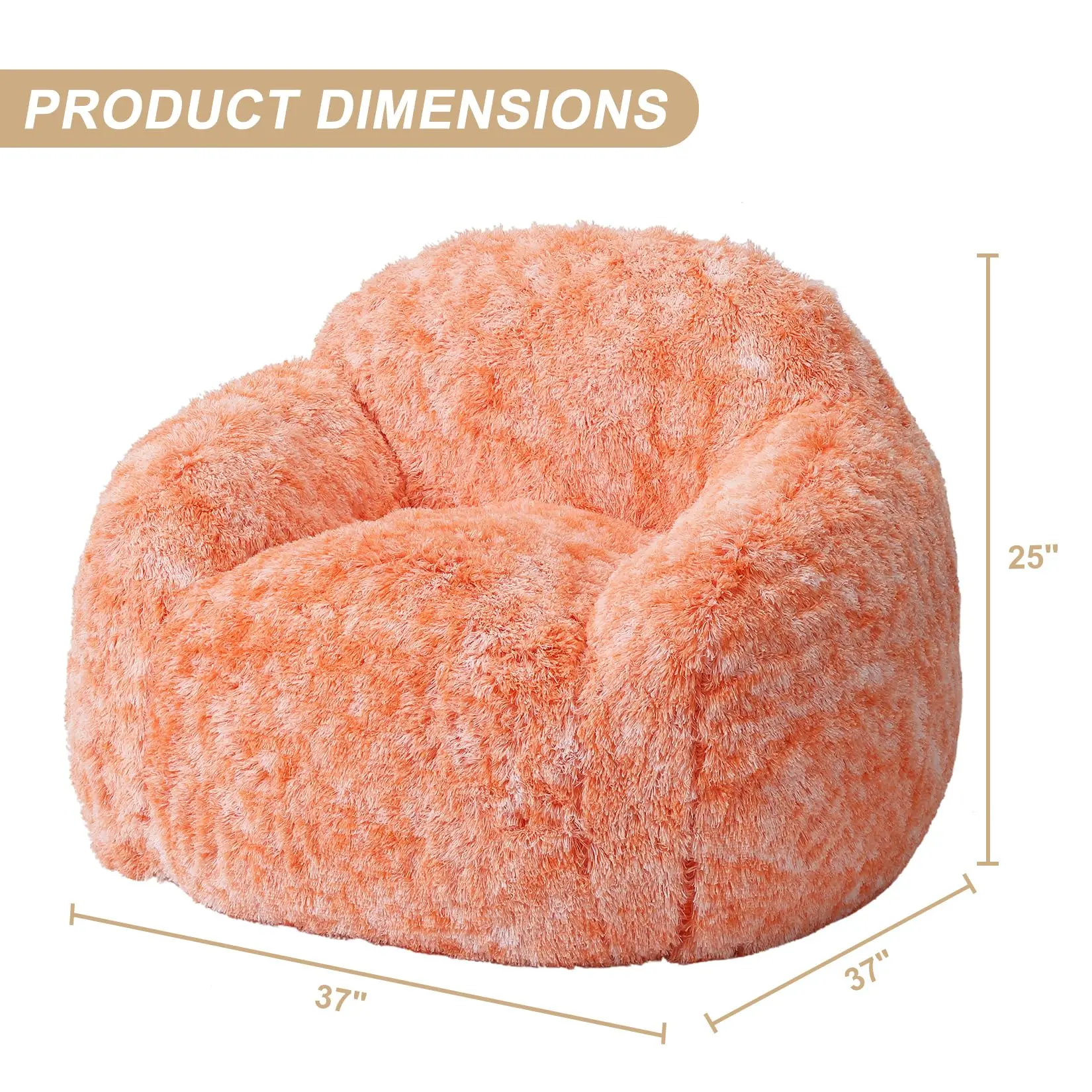 Sitzsack-Sessel, Sitzsack-Couch mit Armlehne, weich mit Schaumstoff gefüllter, flauschiger Lazy Sofa Sessel zum Lesen und Spielen – Detail 5