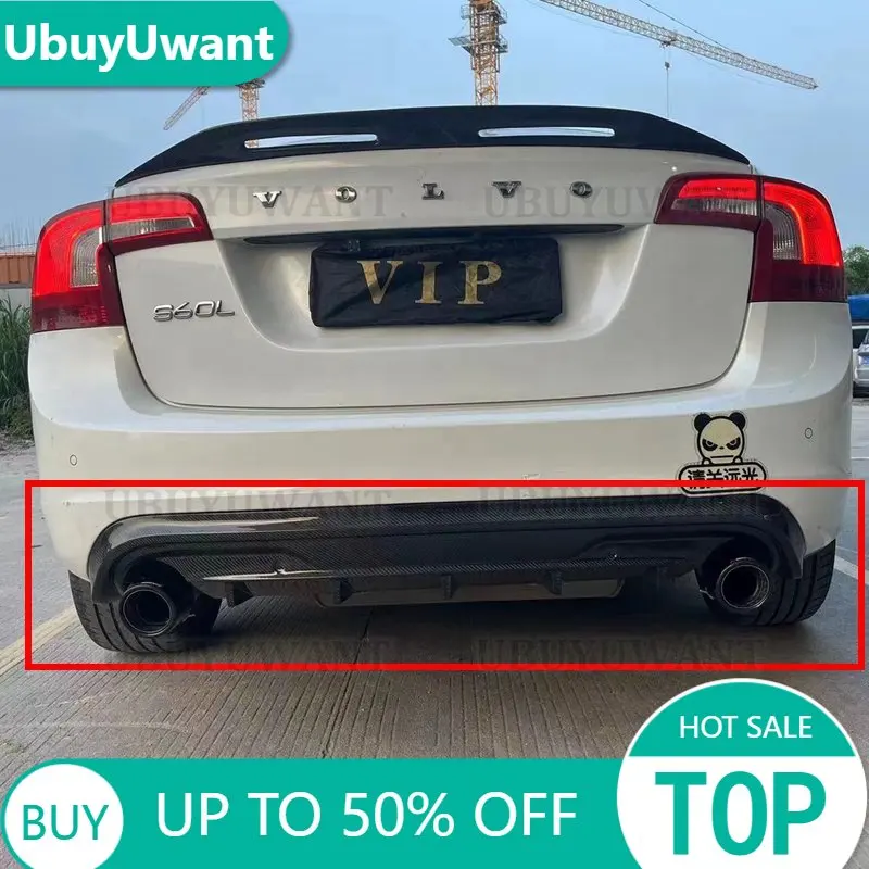 ABS REAR BUMPER TRUNK LIP SPOILER DIFFUSER with Exhaust Tips For VOLVO