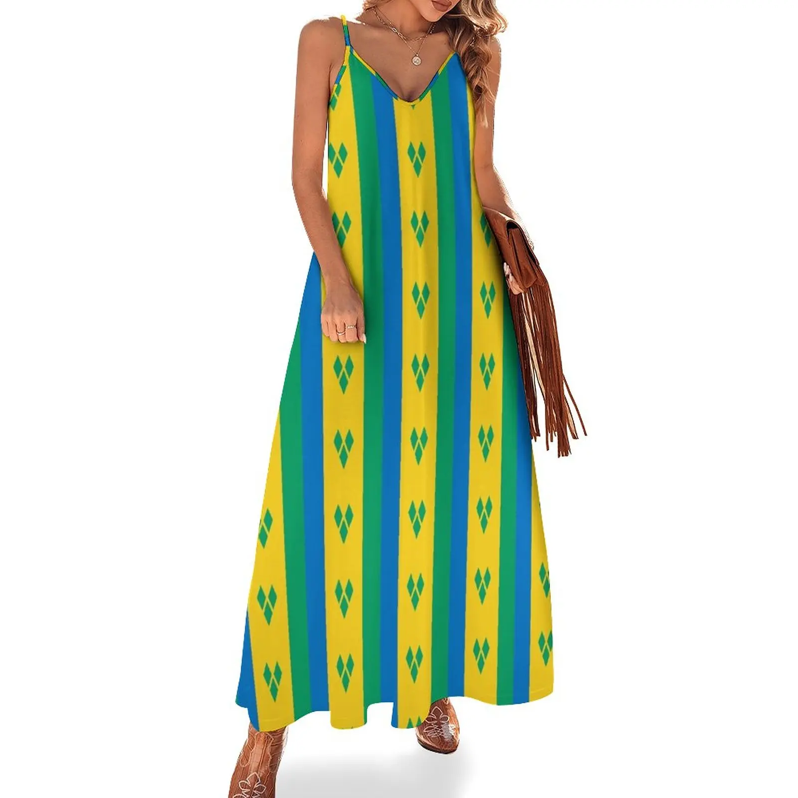 

New SAINT VINCENT and the GRENADINES Flag, Gifts, Masks, Stickers & Products Sleeveless Dress Evening dresses woman dress